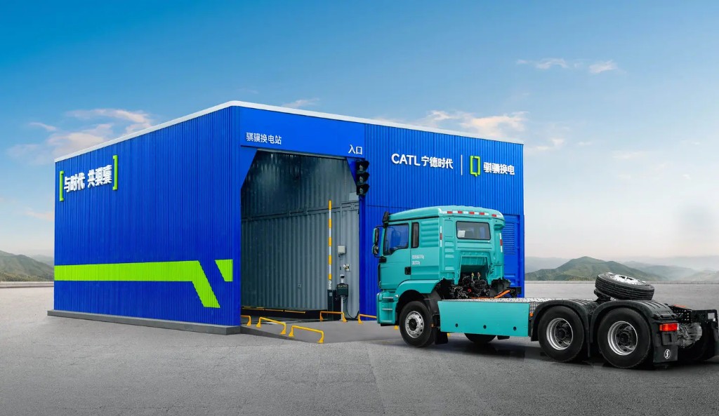 QIJI Energy battery swap station with electric truck